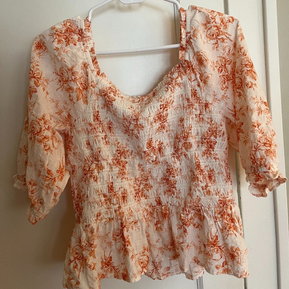 LOFT floral smock top/blouse